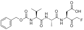 CAS # 161401-82-7, Caspase Inhibitor VI, Z-VAD-FMK, Z-Val-Ala-Asp fluoromethyl ketone, Z-VAD(OH)-FMK, (3S)-5-fluoro-3-[[(2S)-2-[[(2S)-3-methyl-2-(phenylmethoxycarbonylamino)butanoyl]amino]propanoyl]amino]-4-oxopentanoic acid