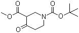 structure of CAS# 161491-24-3, N-Boc-4-哌啶酮-3-甲酸甲酯