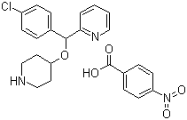 structure of CAS# 161558-45-8, 4-[(4-Chlorophenyl)-2-pyridylmethoxy]piperidine p-nitrobenzoic acid salt