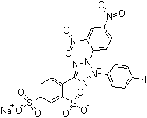 structure of CAS# 161617-45-4, 2-(4-碘苯基)-3-(2,4-二硝基苯基)-5-苯基-3H-四唑鎓-2',4'-二磺酸钠盐