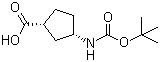 (1R,3S)-N-叔丁氧羰基-3-氨基环戊烷-1-羧酸分子结构 (CAS 161660-94-2)