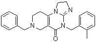 structure of CAS# 1616632-77-9, 2,4,6,7,8,9-Hexahydro-4-[(2-methylphenyl)methyl]-7-(phenylmethyl)imidazo[1,2-a]pyrido[3,4-e]pyrimidin-5(1H)-one