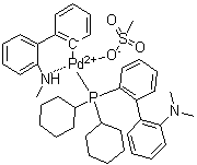 CAS # 1621274-13-2, (SP-4-3)-[2'-(Dicyclohexylphosphino)-N,N-dimethyl[1,1'-biphenyl]-2-amine](methanesulfonato)[2'-(methylamino)[1,1'-biphenyl]-2-yl]palladium
