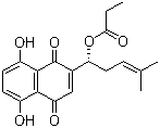 CAS # 162283-70-7, Propionylshikonin, 5,8-Dihydroxy-2-[(1R)-4-methyl-1-(1-oxopropoxy)-3-penten-1-yl]-1,4-naphthalenedione