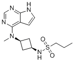 CAS 登录号：1622902-68-4, N-[顺式-3-(甲基-7H-吡咯并[2,3-d]嘧啶-4-基氨基)环丁基]-1-丙烷磺酰胺
