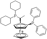 structure of CAS# 162291-02-3, (S)-(+)-1-[(R)-2-(二苯基膦)二茂铁]乙基二环己基膦