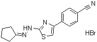 structure of CAS# 1622921-15-6, 4-[2-(2-Cyclopentylidenehydrazinyl)-4-thiazolyl]benzonitrile hydrobromide