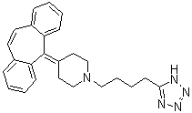 structure of CAS# 162640-98-4, 4-(5H-Dibenzo[a,d]cyclohepten-5-ylidene)-1-[4-(1H-tetrazol-5-yl)butyl]piperidine