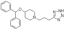 structure of CAS# 162641-16-9, 4-(Diphenylmethoxy)-1-[3-(2H-tetrazol-5-yl)propyl]piperidine