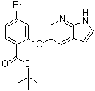 structure of CAS# 1628047-84-6, 4-Bromo-2-(1H-pyrrolo[2,3-b]pyridin-5-yloxy)benzoic acid 1,1-dimethylethyl ester