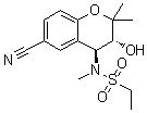 structure of CAS# 163163-23-3, rel-N-[(3R,4S)-6-氰基-3,4-二氢-3-羟基-2,2-二甲基-2H-1-苯并吡喃-4-基]-N-甲基乙烷磺酰胺