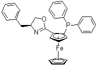 CAS 登录号：163169-14-0, (2R)-1-[(4S)-4,5-二氢-4-(苯基甲基)-2-恶唑基]-2-(二苯基膦基)二茂铁