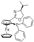structure of CAS# 163169-29-7, (2S)-1-[(4S)-4,5-Dihydro-4-(1-methylethyl)-2-oxazolyl]-2-(diphenylphosphino)ferrocene