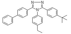CAS 登录号：163226-12-8, 3-(4-叔丁基苯基)-4-(4-乙基苯基)-5-(4-联苯基)-1,2,4-三氮唑