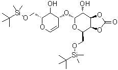 CAS # 163228-39-5, 1,5-Anhydro-3-O-[3,4-O-carbonyl-6-O-[(1,1-dimethylethyl)dimethylsilyl]-beta-D-galactopyranosyl]-2-deoxy-6-O-[(1,1-dimethylethyl)dimethylsilyl]-D-arabino-hex-1-enitol