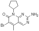 CAS # 1637781-10-2, 2-Amino-6-bromo-8-cyclopentyl-5-methylpyrido[2,3-d]pyrimidin-7(8H)-one