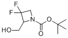 structure of CAS# 1638759-62-2, Tert-butyl 3,3-difluoro-2-(hydroxymethyl)azetidine-1-carboxylate