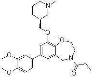 structure of CAS# 1640282-31-0, 1-[7-(3,4-Dimethoxyphenyl)-2,3-dihydro-9-[[(3S)-1-methyl-3-piperidinyl]methoxy]-1,4-benzoxazepin-4(5H)-yl]-1-propanone