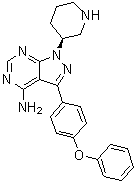 CAS 登录号：1642630-12-3, 3-(4-苯氧基苯基)-1-(3S)-3-哌啶基-1H-吡唑并[3,4-d]嘧啶-4-胺