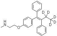 CAS # 164365-16-6, 2-[4-[(1Z)-1,2-Diphenyl-1-buten-1-yl-3,3,4,4,4-d<sub>5</sub>]phenoxy]-N-methylethanamine