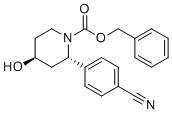 (-)-(2S,4S)-苄基2-(4-氰基苯基)-4-羟基哌啶-1-羧酸酯分子结构 (CAS 1644667-56-0)