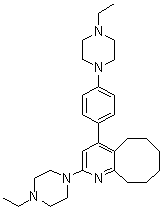 CAS 登录号：1648791-23-4, 2-(4-乙基-1-哌嗪基)-4-[4-(4-乙基-1-哌嗪基)苯基]-5,6,7,8,9,10-六氢-环辛四烯并[b]吡啶