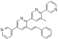 structure of CAS# 1651890-44-6, 3'-Methyl-3''-[(1E)-2-phenylethenyl]-3,2':5',2'':5'',3'''-quaterpyridine