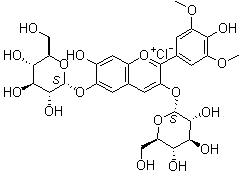 structure of CAS# 16727-30-3, 氯化锦葵色素苷