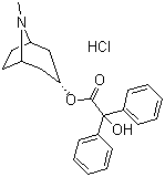 二苯乙醇酸莨菪酯盐酸盐分子结构 (CAS 1674-94-8)