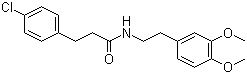 CAS # 1676-39-7, 4-Chloro-N-[2-(3,4-dimethoxyphenyl)ethyl]benzenepropanamide, p-Chloro-N-(3,4-dimethoxyphenethyl)hydrocinnamamide