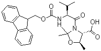 structure of CAS# 168216-05-5, (4S,5R)-3-[(2S)-2-[[芴甲氧羰基]氨基]-3-甲基-1-氧代丁基]-2,2,5-三甲基-4-恶唑烷羧酸