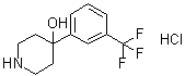 structure of CAS# 1683-49-4, 4-[3-(Trifluoromethyl)phenyl]-4-piperidinol hydrochloride
