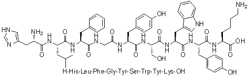 CAS 登录号：168635-91-4, L-组氨酰-L-亮氨酰-L-苯丙氨酰甘氨酰-L-酪氨酰-L-丝氨酰-L-色氨酰-L-酪氨酰-L-赖氨酸