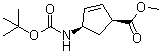 structure of CAS# 168683-02-1, (1S,4R)-4-[[(1,1-Dimethylethoxy)carbonyl]amino]-2-cyclopentene-1-carboxylic acid methyl ester