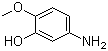 2-甲氧基-5-氨基苯酚分子结构 (CAS 1687-53-2)