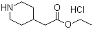 哌啶-4-基乙酸乙酯盐酸盐分子结构 (CAS 169458-04-2)