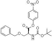 structure of CAS# 16948-39-3, tert-Butyloxycarbonyl-O-benzyl-L-serine p-nitrophenyl ester
