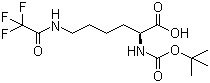 structure of CAS# 16965-06-3, N2-[(1,1-Dimethylethoxy)carbonyl]-N6-(2,2,2-trifluoroacetyl)-L-lysine