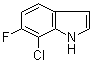 structure of CAS# 169673-92-1, 7-Chloro-6-fluoro-1H-indole