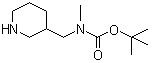 tert-Butyl N-methyl-N-[(piperidin-3-yl)methyl]carbamate molecular structure (CAS 169750-76-9)