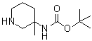 structure of CAS# 169750-96-3, tert-Butyl 3-methylpiperidin-3-yl-carbamate