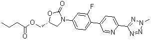 CAS 登录号：1700656-54-7, [(5R)-3-[3-氟-4-[6-(2-甲基-2H-四唑-5-基)-3-吡啶基]苯基]-2-氧代-5-恶唑烷基]甲基丁酸酯