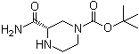 structure of CAS# 170164-47-3, (3S)-3-(Aminocarbonyl)-1-piperazinecarboxylic acid 1,1-dimethylethyl ester
