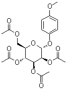 4-甲氧基苯基 alpha-D-吡喃甘露糖苷四乙酸酯分子结构 (CAS 17042-40-9)