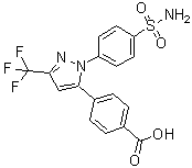 4-[1-[4-(Aminosulfonyl)phenyl]-3-(trifluoromethyl)-1H-pyrazol-5-yl]benzoic acid molecular structure (CAS 170571-01-4)