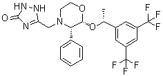 5-[[(2R,3S)-2-[(1R)-1-[3,5-Bis(trifluoromethyl)phenyl]ethoxy]-3-phenyl-4-morpholinyl]methyl]-1,2-dihydro-3H-1,2,4-triazol-3-one molecular structure (CAS 170729-76-7)