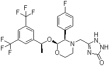 CAS # 170729-80-3 (221350-96-5), mk 0869, Aprepitant, 5-[2(R)-[1(R)-[3,5-Bis(trifluoromethyl)phenyl]ethoxy]-3(S)-(4-fluorophenyl)morpholin-4-ylmethyl]-3,4-dihydro-2H-1,2,4-triazol-3-one
