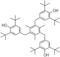 structure of CAS# 1709-70-2, 1,3,5-Trimethyl-2,4,6-tris(3,5-di-tert-butyl-4-hydroxybenzyl)benzene