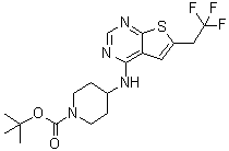 4-[[6-(2,2,2-Trifluoroethyl)thieno[2,3-d]pyrimidin-4-yl]amino]-1-piperidinecarboxylic acid 1,1-dimethylethyl ester molecular structure (CAS 1709863-43-3)