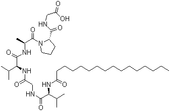 structure of CAS# 171263-26-6, N-(1-Oxohexadecyl)-L-valylglycyl-L-valyl-L-alanyl-L-prolylglycine